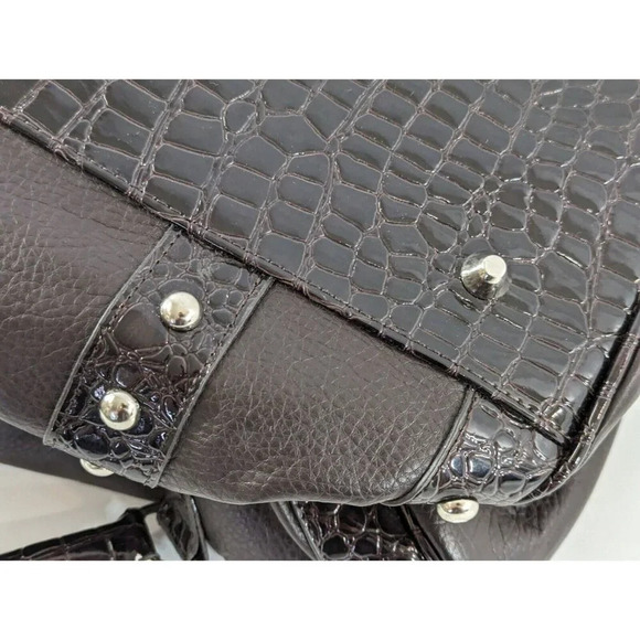 Steven by Steve Madden Leather Riveted Satchel Black Purse Handbag Unused - Picture 8 of 8